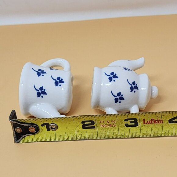 Miniature White Ceramic Tea Set With Blue Floral Design - Set Of 5 Pieces For Di - Picture 13 of 13